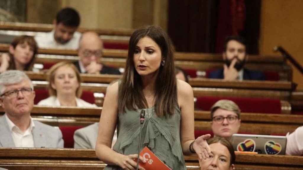 Lorena Roldán, líder de Ciudadanos en Cataluña, en el Parlament / Cs