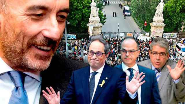 El juez Manuel Marchena con Quim Torra, Jordi Turull y Francesc Homs. Sentencia del procés / FOTOMONTAJE DE CG