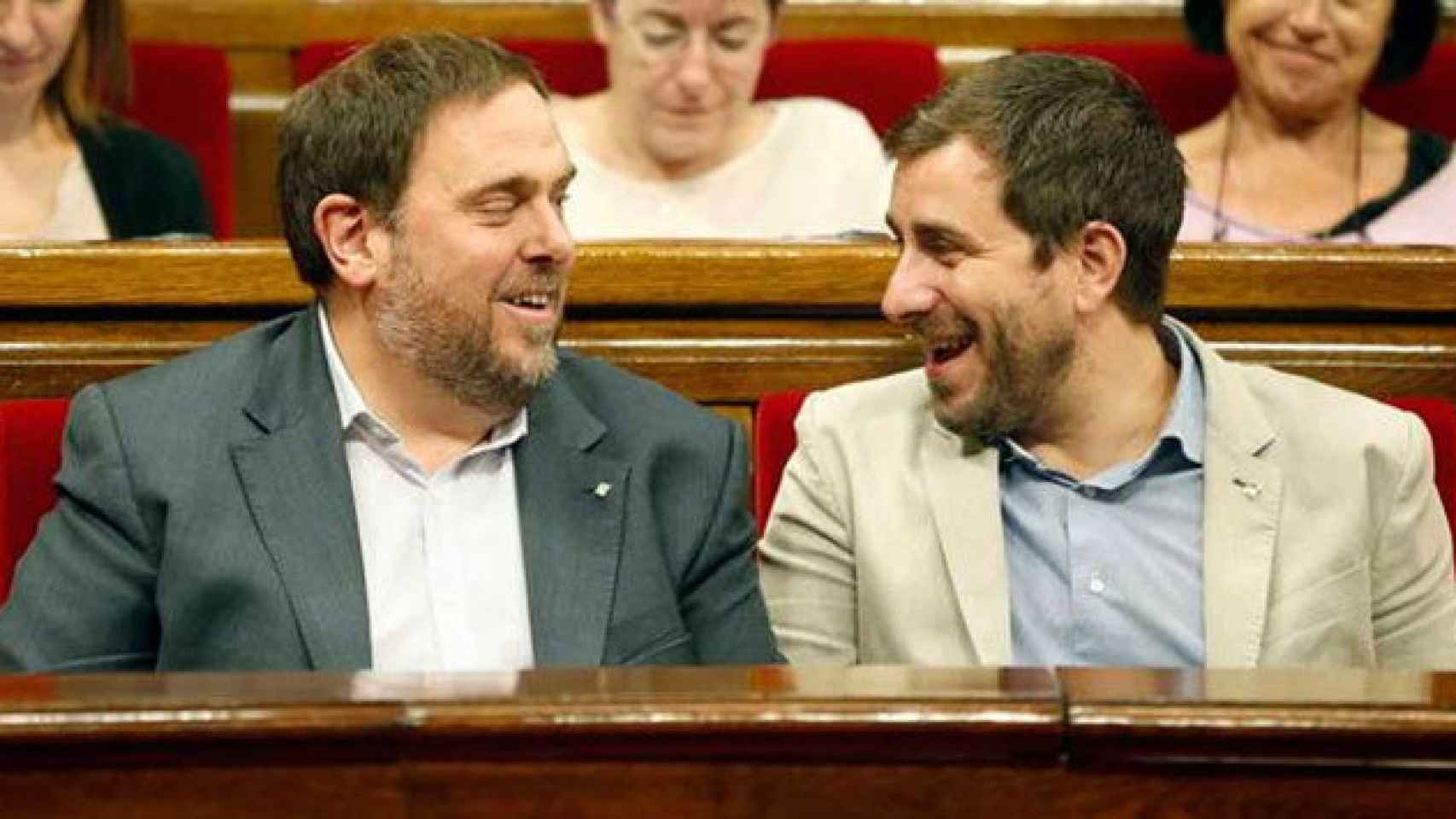 Oriol Junqueras, exvicepresidente del Govern, y Toni Comín, exconsejero de Salud, en una imagen de archivo / EFE