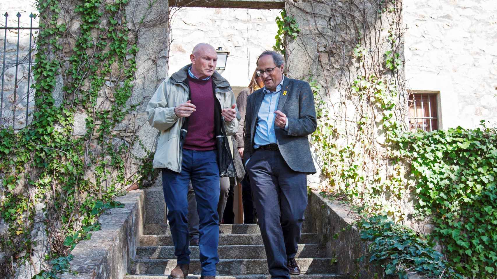 Juan José Ibarretxe y Quim Torra, en Agullana (Girona) / EFE