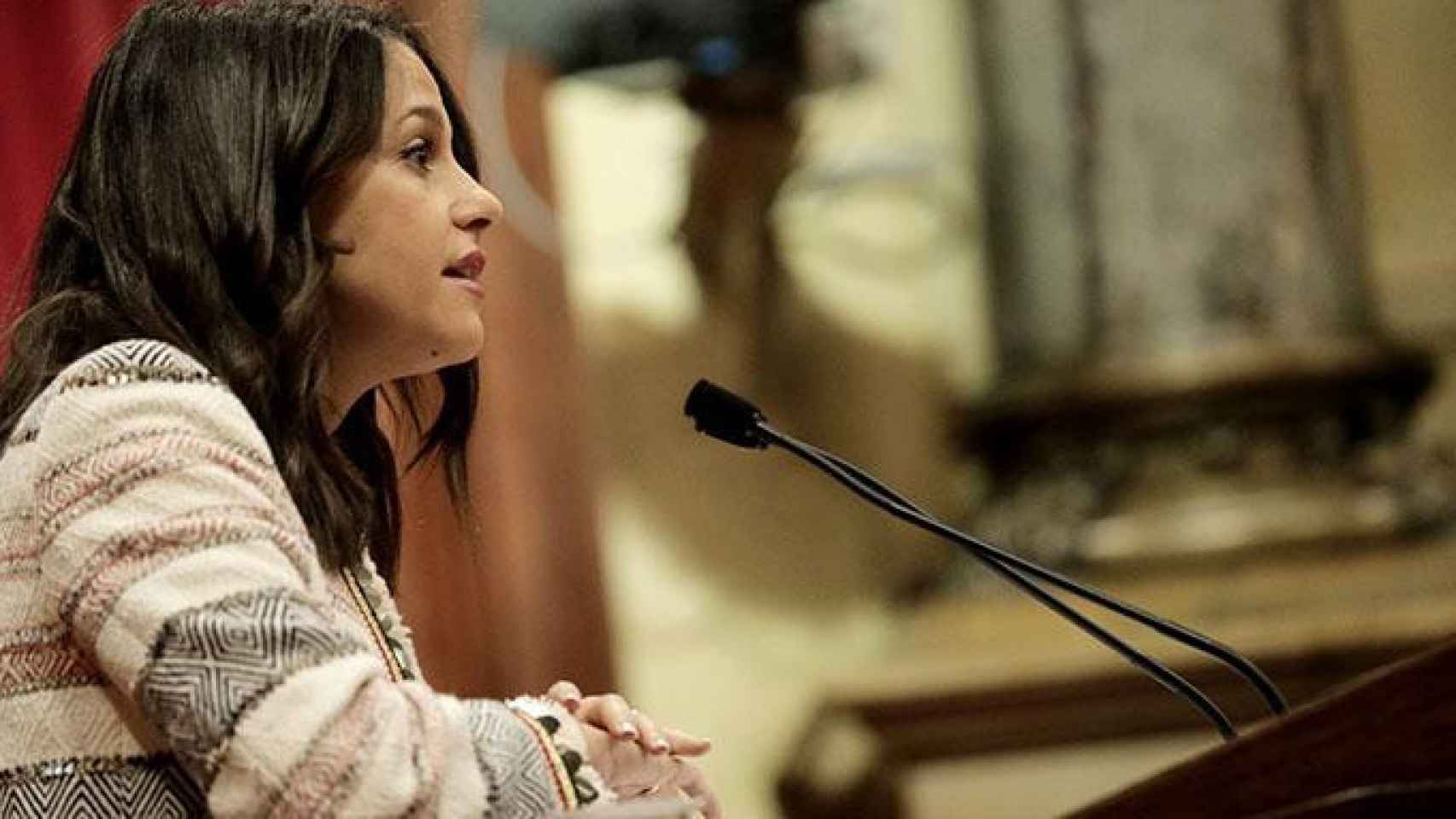 La líder catalana de Ciudadanos, Inés Arrimadas, en el Parlament / CG