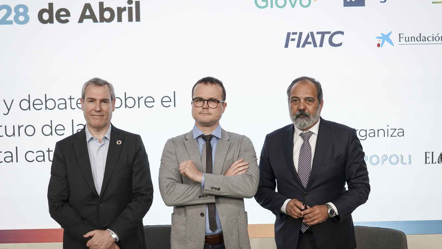 Emilio Rousaud, CEO y fundador de Factor Energía; Ignasi Jorro, subdirector de investigación de Crónica Global y Juan Jesús Domingo, CEO de Mémora / GALA ESPÍN