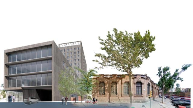 Maqueta digital del futuro complejo hotelero en la antigua imprenta de 'La Vanguardia' / CG