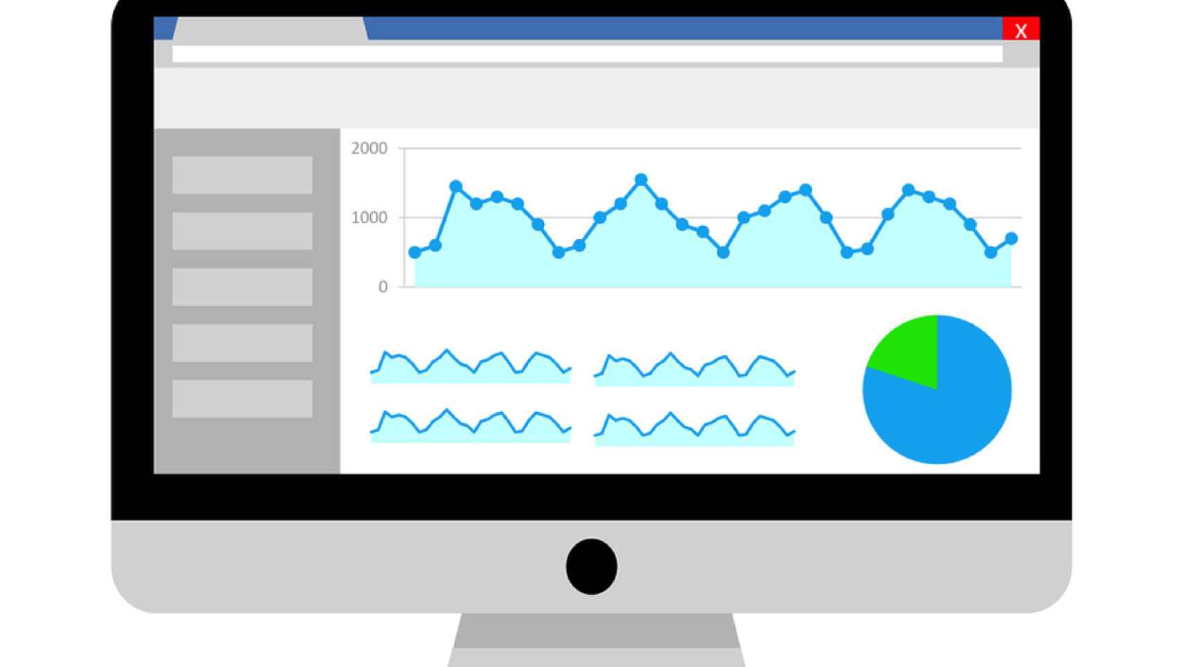 Imagen representativa de gráficos de seguimiento de estadísticas web SEO