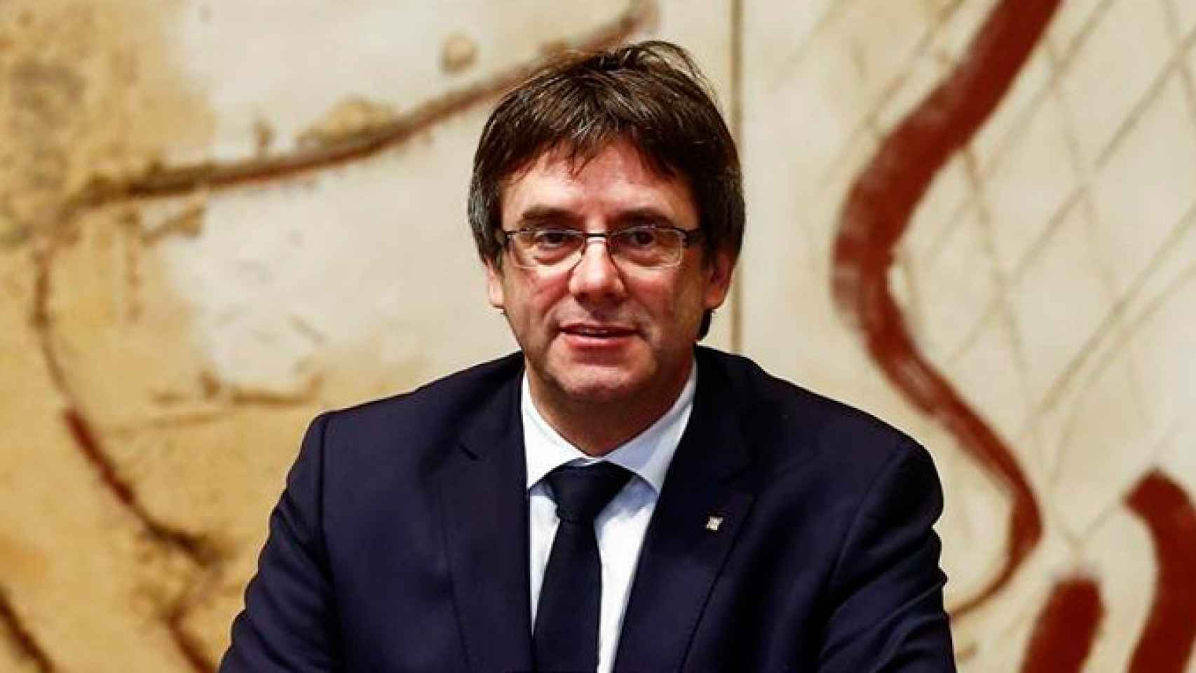 Carles Puigdemont, presidente de la Generalitat, en la reunión del consejo ejecutivo del martes / EFE