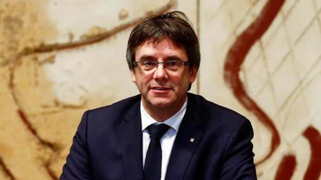 Carles Puigdemont, presidente de la Generalitat, en la reunión del consejo ejecutivo del martes / EFE
