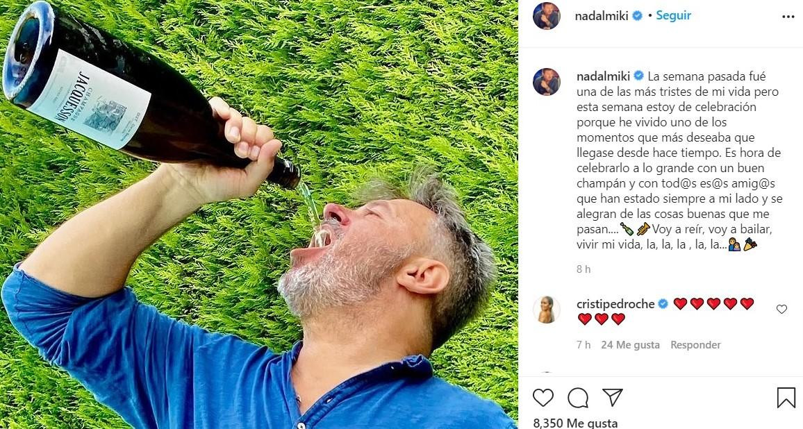 La celebración de Miki Nadal en sus redes sociales / INSTAGRAM