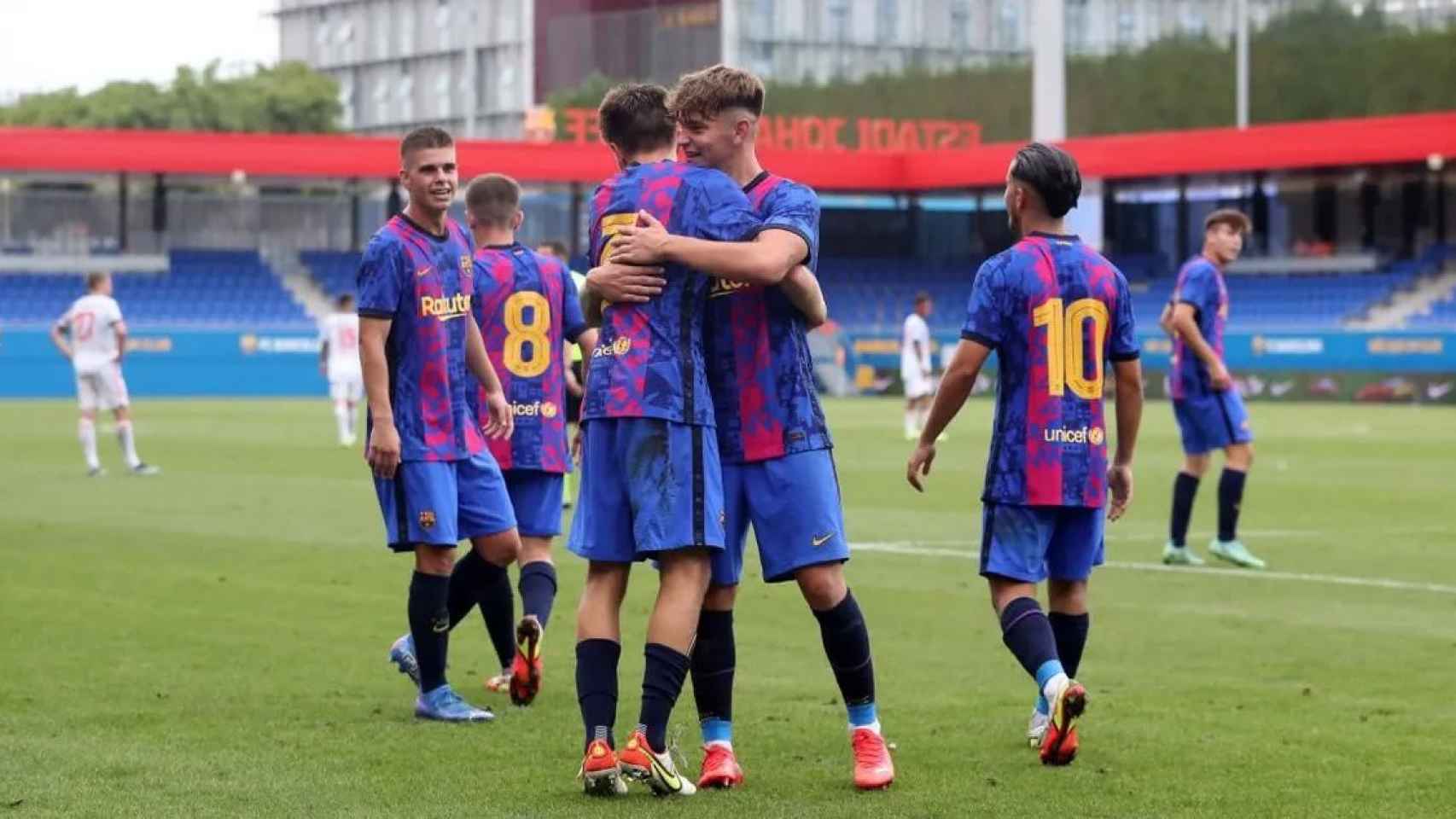 Celebración de un gol del Juvenil A del Barça / FCB