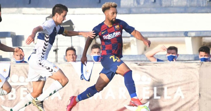 Konrad de la Fuente, en una acción ante el Sabadell | FCB