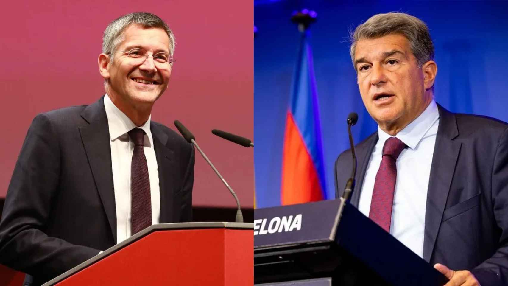 Herbert Hainer (presidente del Bayern) y Joan Laporta (presidente del Barça), en un fotomontaje / Culemanía