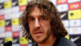 Carles Puyol en una rueda de prensa / EFE