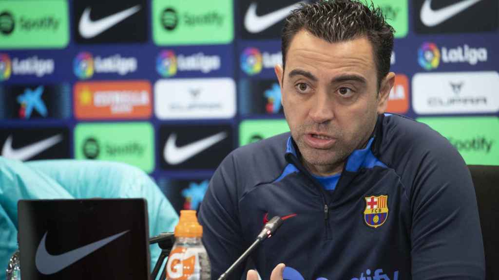 Xavi Hernández, en rueda de prensa previa al partido del Barça ante el Valencia / EFE