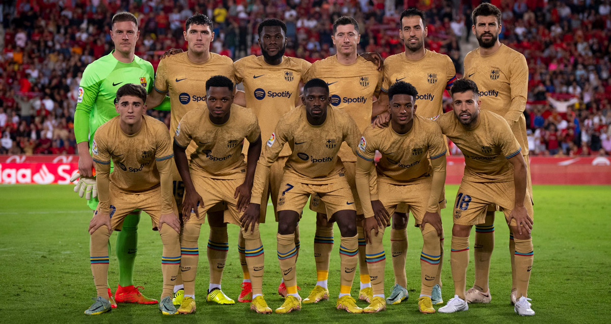 El once del Barça durante el triunfo contra el Mallorca / FCB