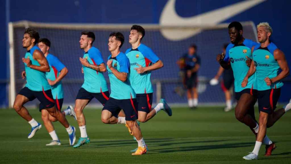 Los jugadores del Barça, en un entrenamiento de la pretemporada / FCB