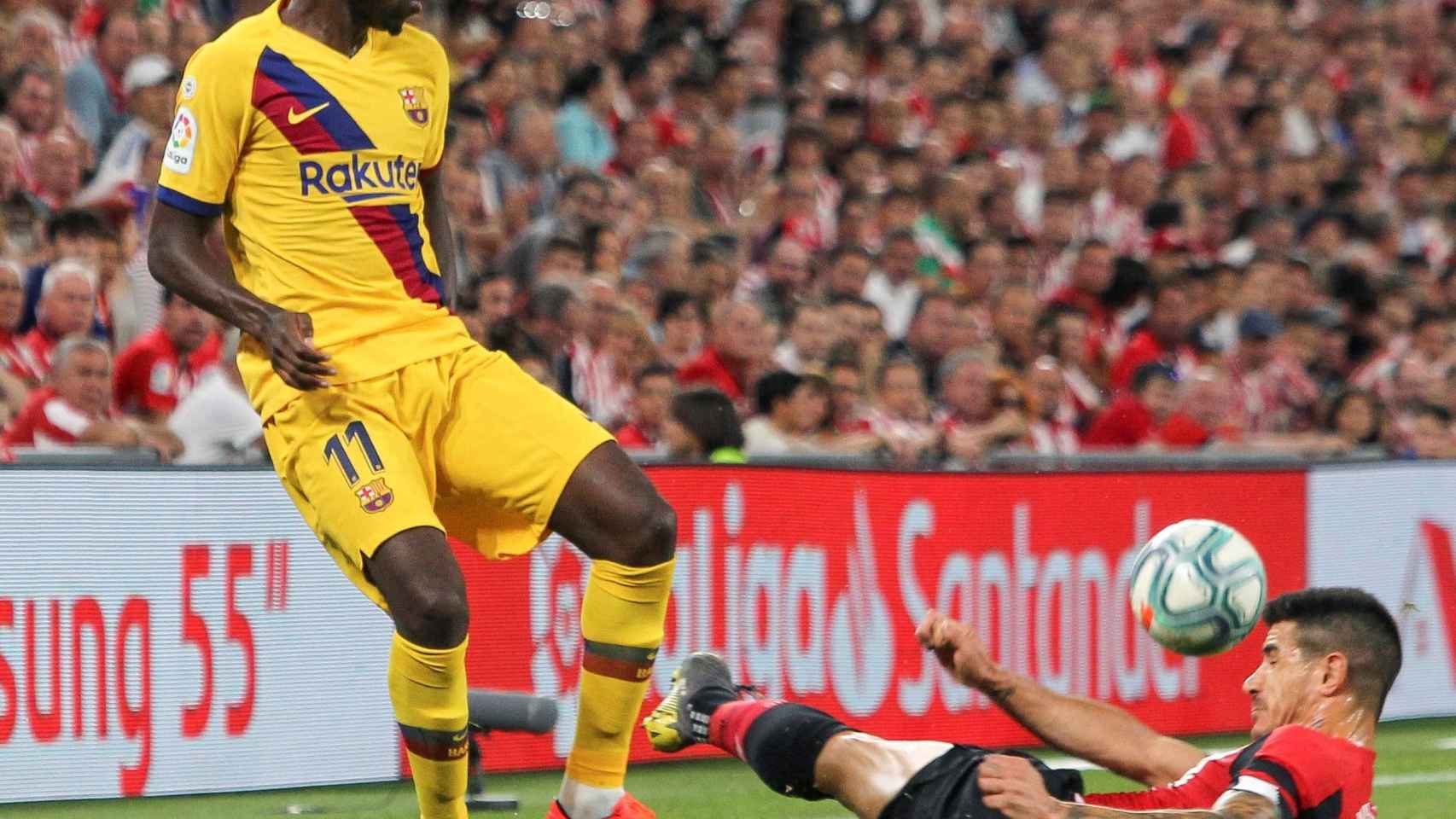 Ousmane Dembelé en el encuentro ante el Athletic Club / EFE