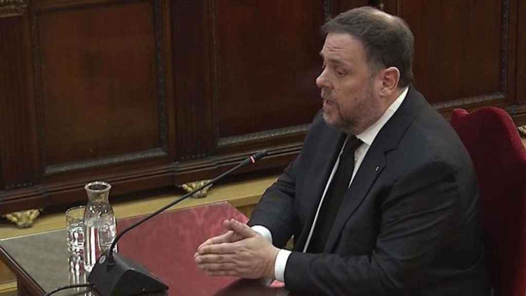 Oriol Junqueras, líder de ERC, en la sala del Tribunal Supremo