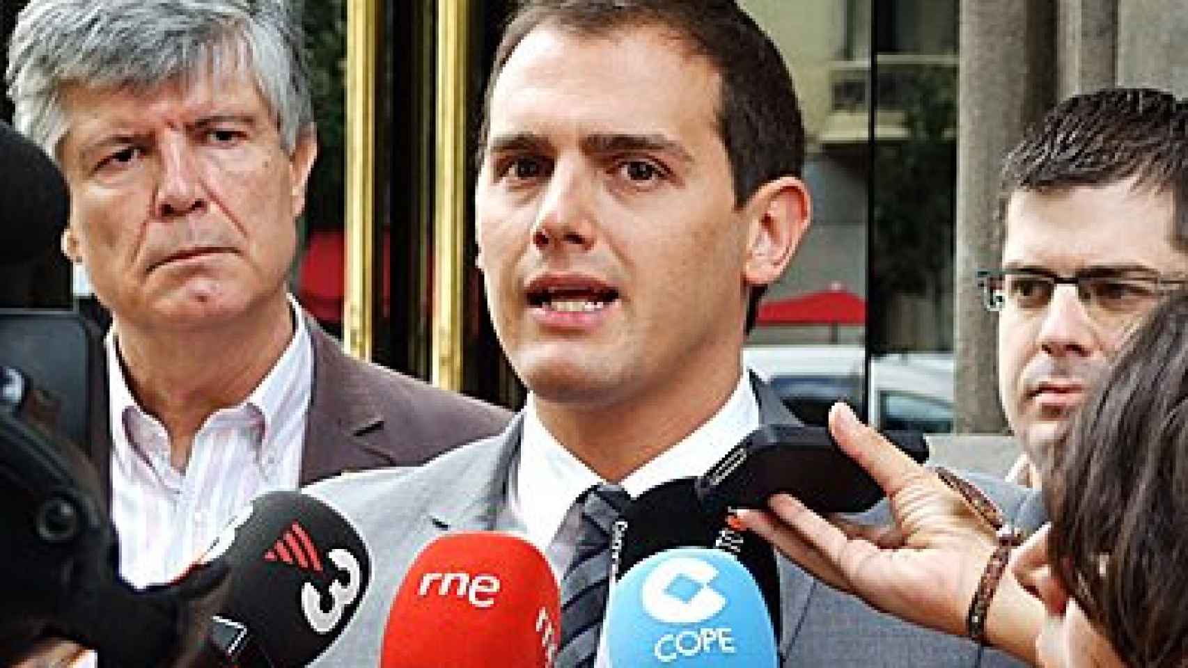 Albert Rivera, junto a Matías Alonso y otros miembros de la dirección de Ciudadanos