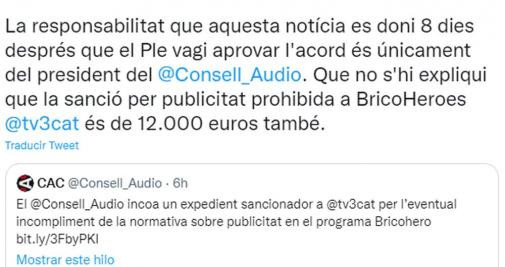 Tuit de Carme Figueres criticando a Roger Loppacher / TWITTER