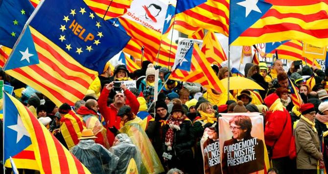 Manifestación independentista en Bruselas / EFE
