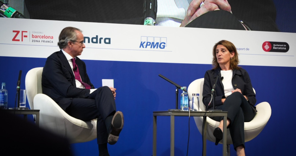 Javier Faus y Teresa Ribera en las jornadas del Círculo de Economía de 2022 / CG (Luis Miguel Añón)