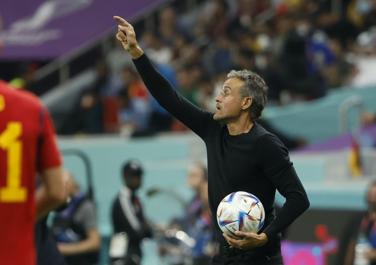 Luis Enrique, dando indicaciones durante el España Alemania / EFE