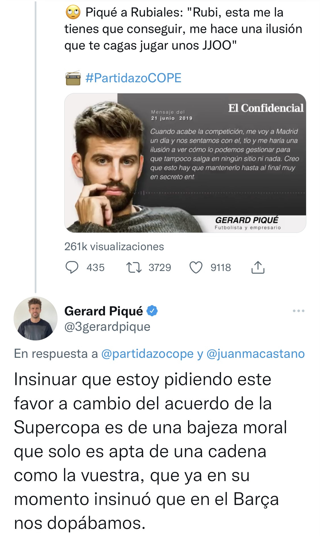 Tuit de Piqué / CULEMANÍA