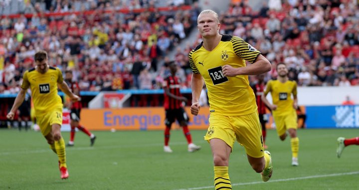 Haaland celebrando un gol con el Borussia Dortmund / BVB