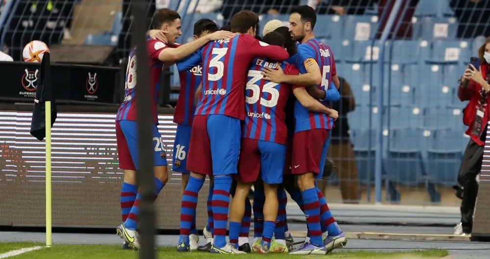 La euforia del Barça tras el gol de Ansu Fati contra el Real Madrid / FCB