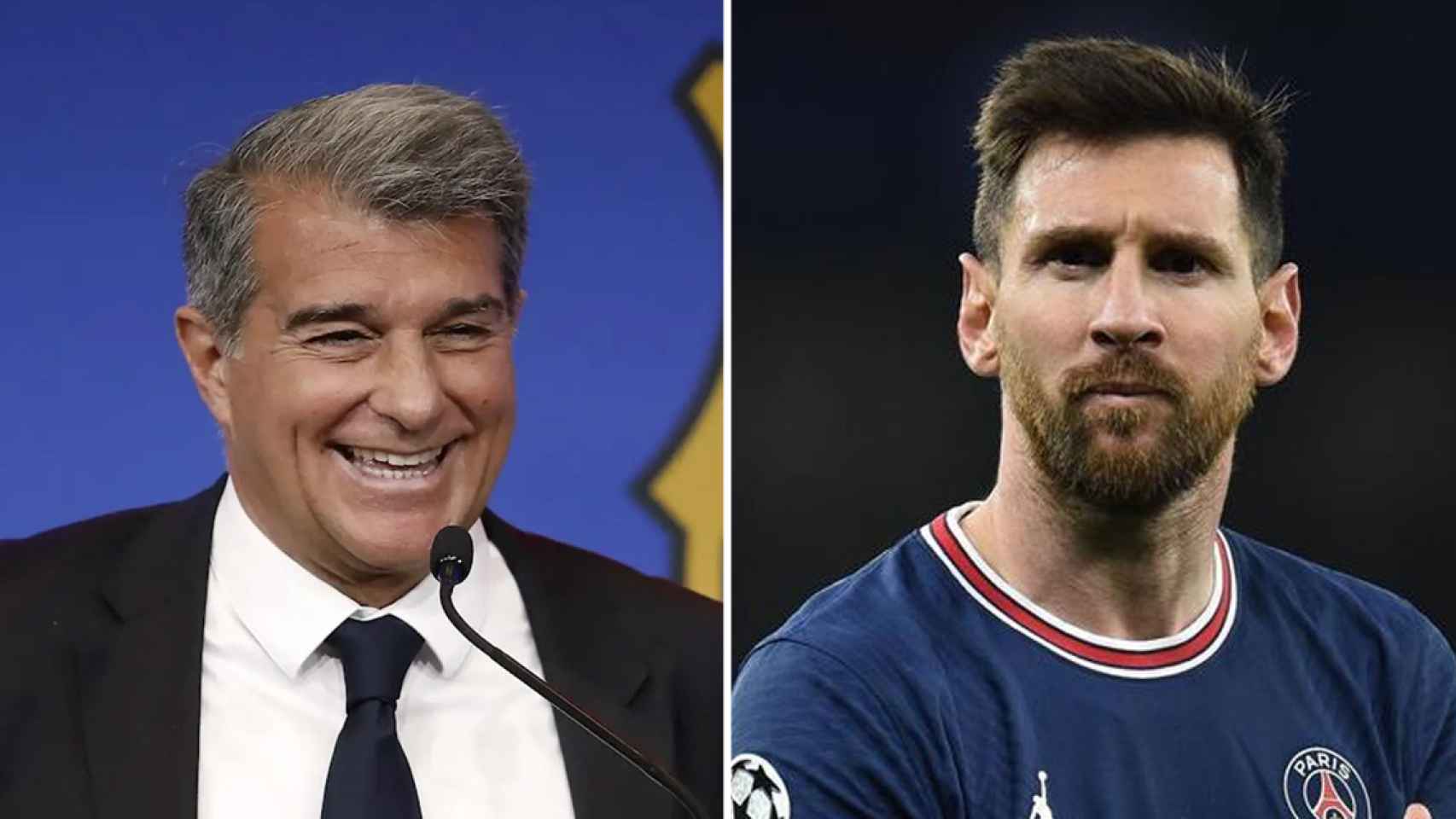 Joan Laporta y Lionel Messi, en un fotomontaje / CULEMANÍA