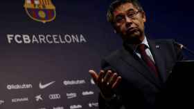 Bartomeu interviene en una rueda de prensa / EFE