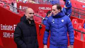 Pep Guardiola y Thomas Tuchel, en una semifinal. El Chelsea va a la guerra contra el City y el Barça / REDES