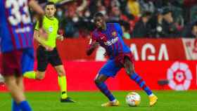 Ousmane Dembelé, en una acción del Sevilla-Barça / FCB