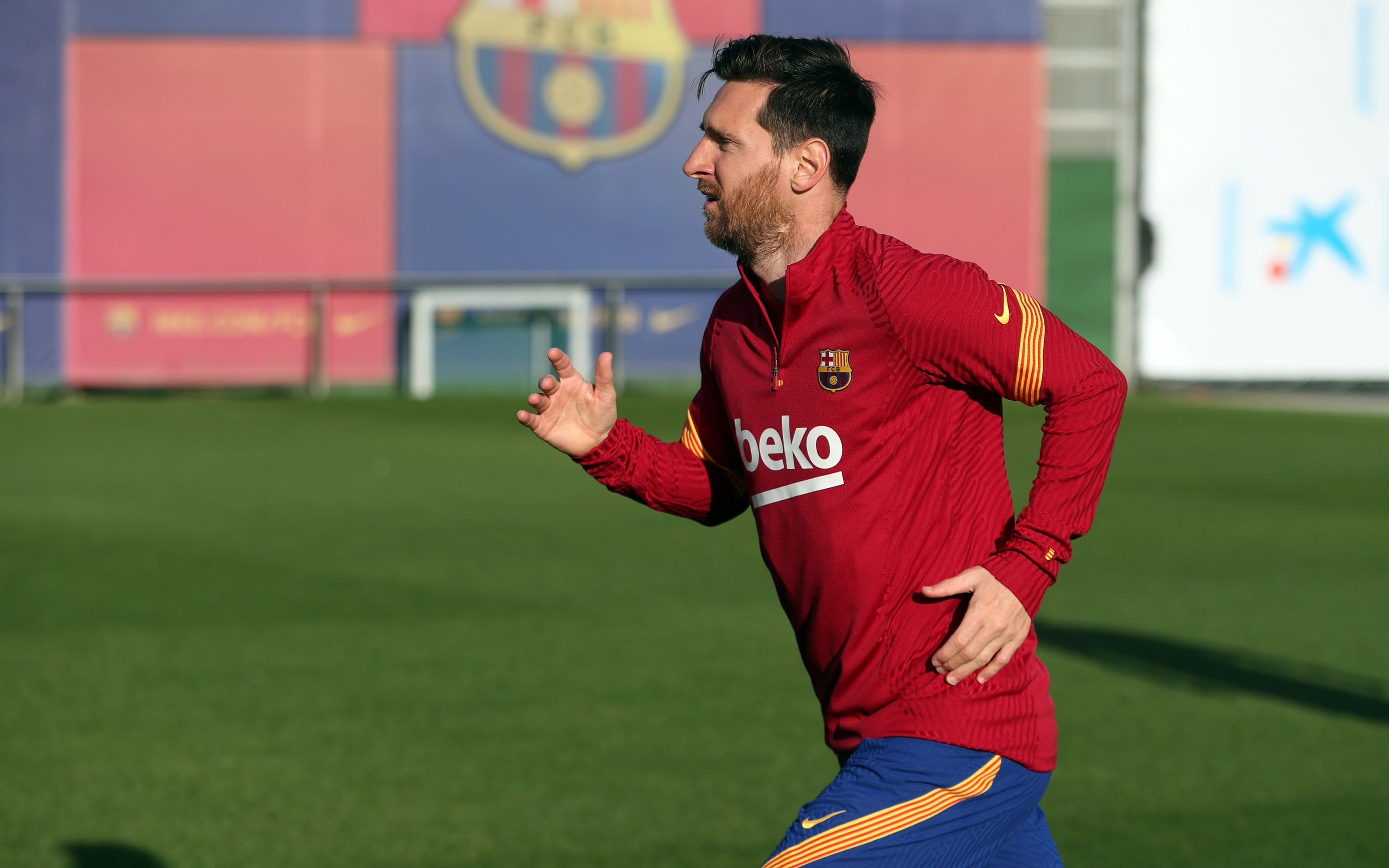 Leo Messi, en un entrenamiento con el Barça | FCB