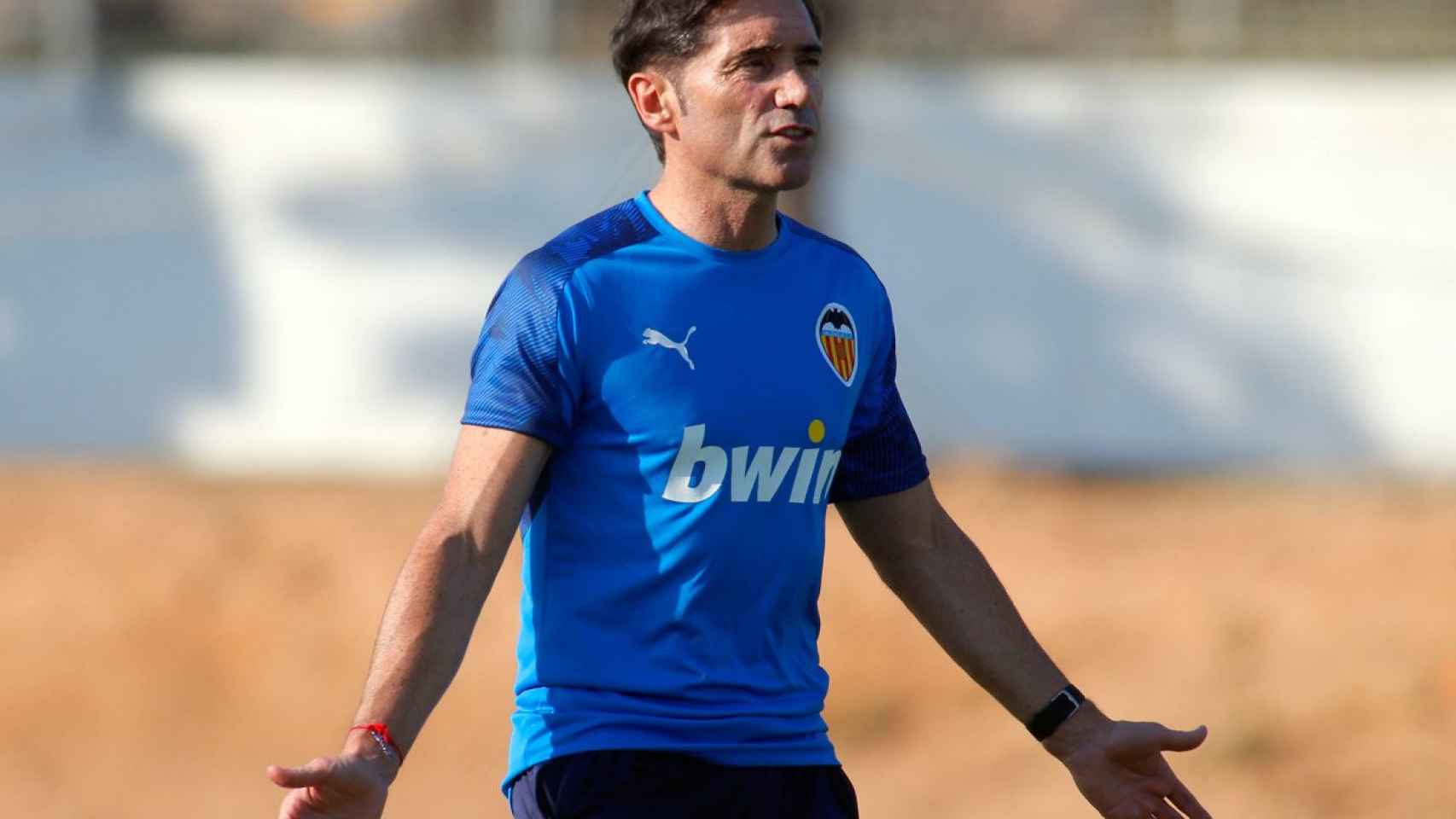 Marcelino en un entrenamiento del Valencia / EFE