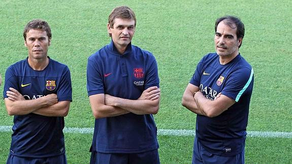 Tito, Rubi y Torras, en el Barça :EFE