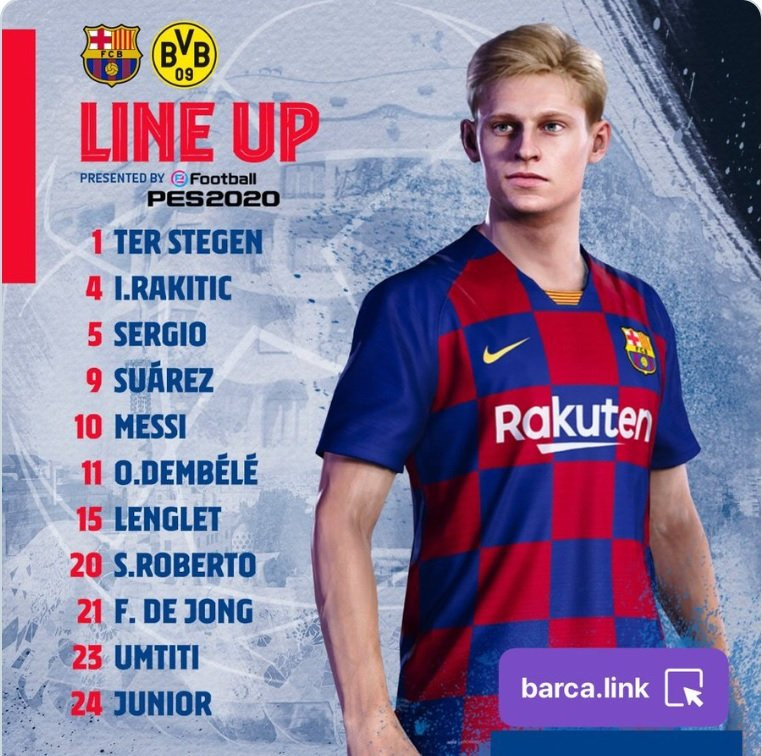 Alineación del Barça contra el Borussia | FCB