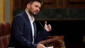 Gabriel Rufián durante su intervención en la sesión de investidura de Pedro Sánchez / EFE