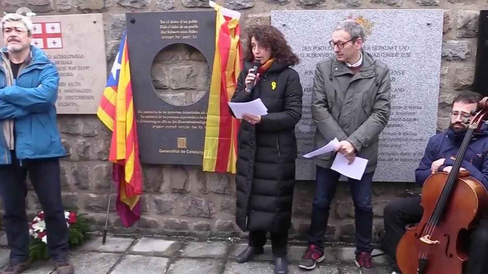 Gemma Domènech, vicepresidenta de Memorial Democrático, en Mauthausen / YOUTUBE