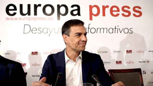 Pedro Sánchez, secretario general del PSOE, en los desayunos informativos de Europa Press / EP