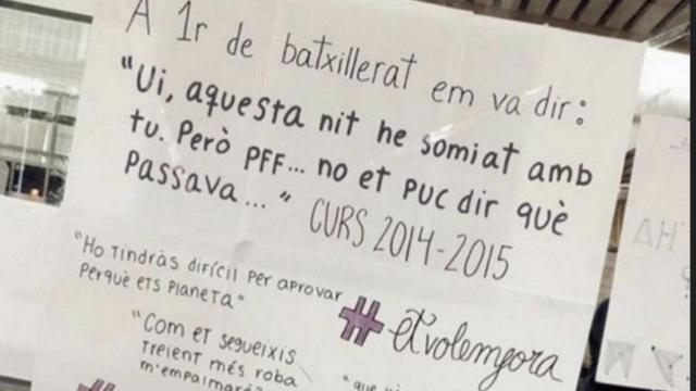 Cartel que denuncia acoso sexual en el instituto de Castellar del Vallès / INSTAGRAM