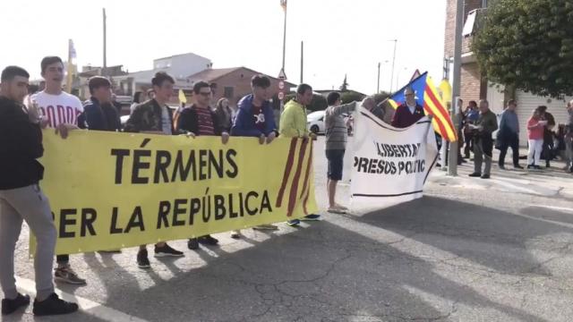 Una foto de las protestas en la carretera de Térmens por la libertad de los presos políticos