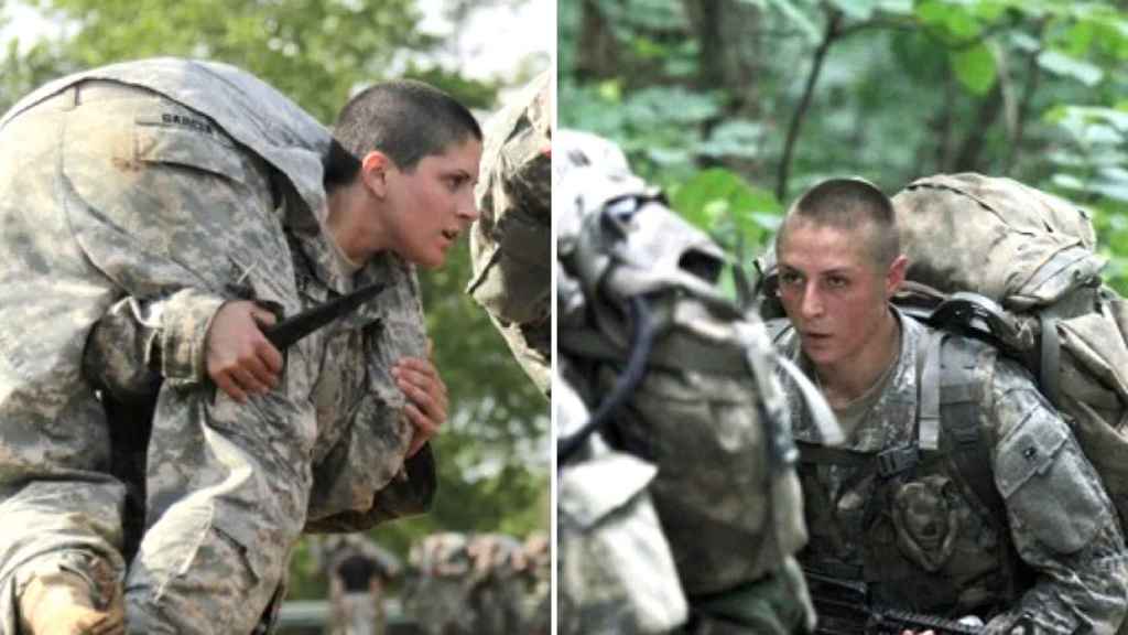 Kristen Griest y Shaye Haver durante las pruebas de su preparación militar