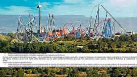 Imagen de Port Aventura. Destacado, en el centro de la imagen, el polémico párrafo que invita a la censura de expresiones contrarias.