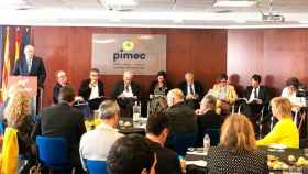 Josep Gonzàlez, presidente de Pimec, con los candidatos de los partidos con representación en Barcelona / CG