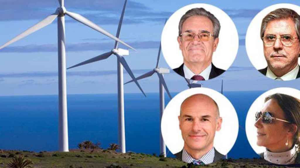 De izquierda a derecha empezando por arriba, los empresarios Silvio Elias, Alberto Costafreda, Bruno Figueras y Elena Daurella