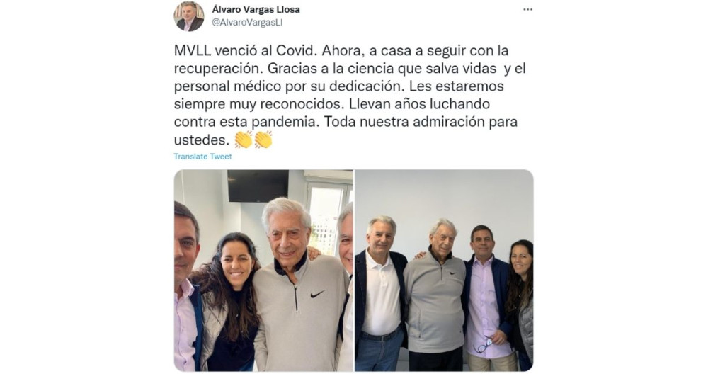 Publicación de Álvaro Vargas Llosa / TWITTER