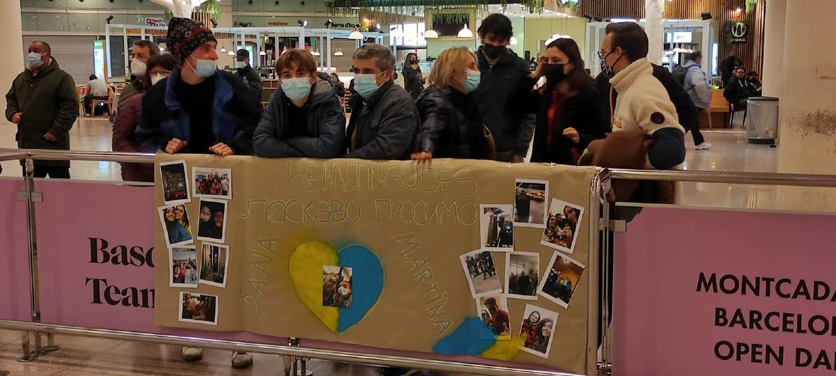 Recibimiento en el aeropuerto de Barcelona