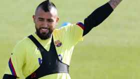 Arturo Vidal durante un entrenamiento con el Barça /FC BARCELONA