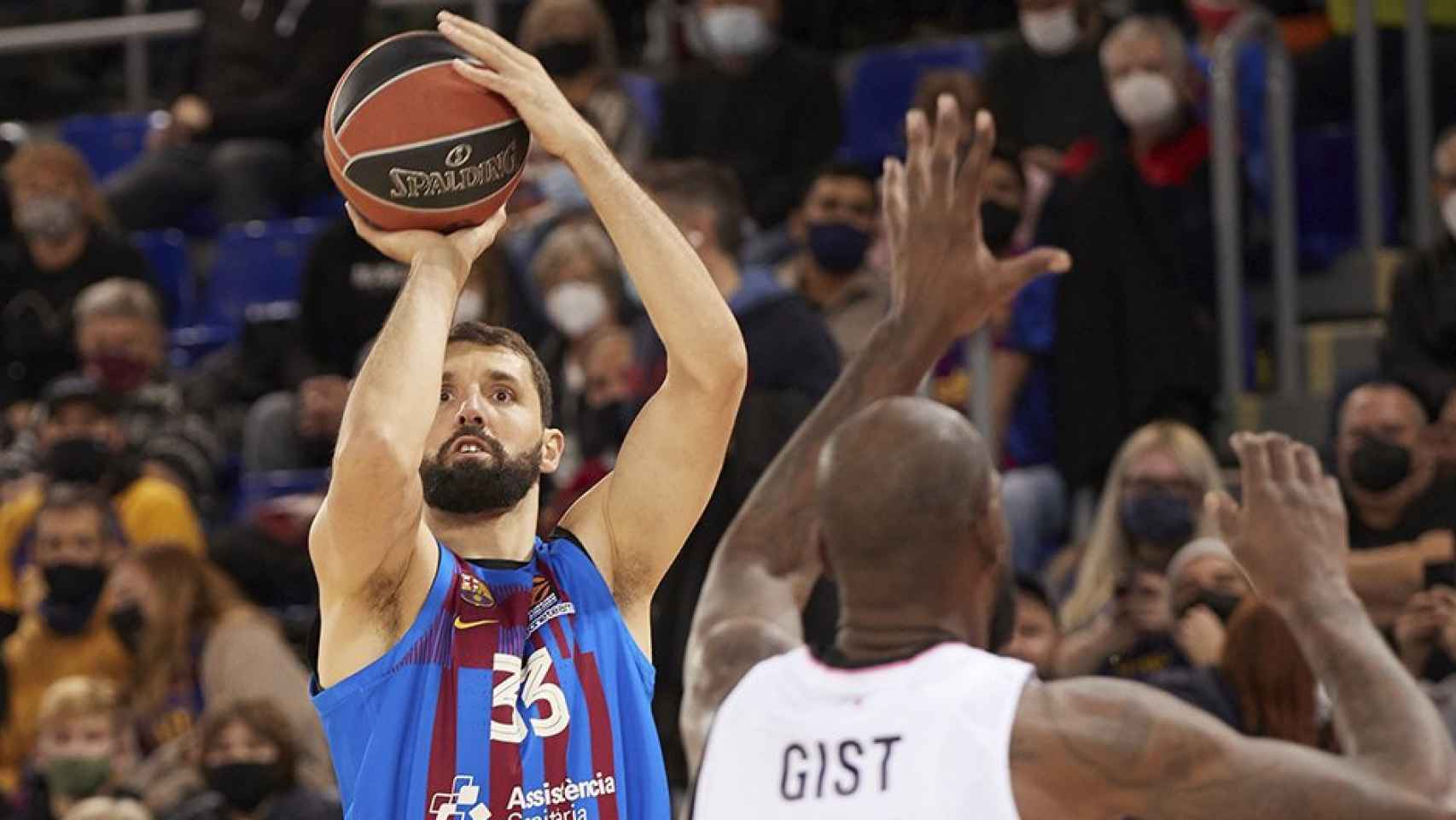 Nikola Mirotic, en una acción en el partido disputado entre Barça y ASVEL / EFE