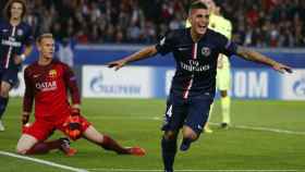 Marco Verratti celebra un gol contra el Barça / EFE